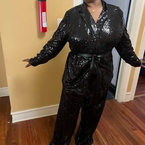 Black Sequin Jumpsuit